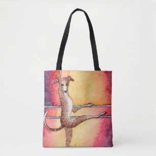 Greyhound Dog Ballerina Tote Bag