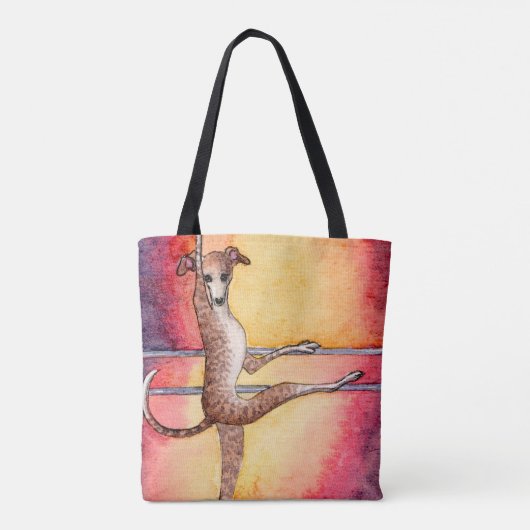 Greyhound Dog Ballerina Tote Bag (Achterkant)