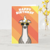 Greyhound Dog Birthday Kaart (Gele Bloem)