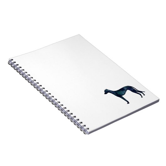 Greyhound Dog Black Waterverf Silhouette Notitieboek (Rechterzijde)