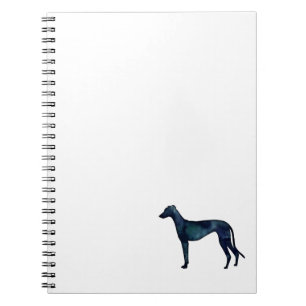 Greyhound Dog Black Waterverf Silhouette Notitieboek