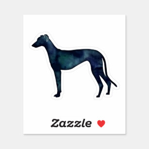 Greyhound Dog Black Waterverf Silhouette Sticker