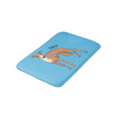 Greyhound dog cartoon illustration badmat (Gekanteld)
