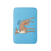 Greyhound dog cartoon illustration badmat (Voorkant Verticaal)