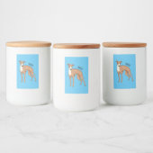 Greyhound dog cartoon illustration  voedselcontainer etiket (Flessen)