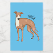 Greyhound dog cartoon illustration  voedselcontainer etiket (Enkel label)