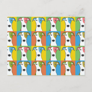 Greyhound Dog Cartoon Pop-Art Briefkaart
