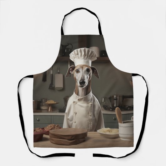 Greyhound Dog Chef Schort (Voorkant)