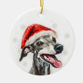 Greyhound Dog Christmas Personalized Keramisch Ornament (Voorkant)