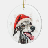 Greyhound Dog Christmas Personalized Keramisch Ornament (Links)