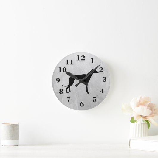 greyhound dog clock ronde klok (Huis)
