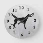greyhound dog clock ronde klok (Voorkant)