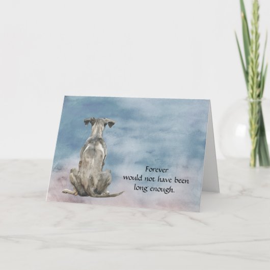Greyhound Dog Condolence Sympathy Card Feestdagen Kaart (Voorkant)