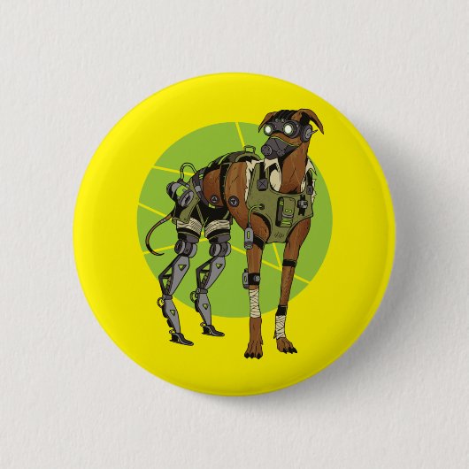 Greyhound Dog Cyborg Design Ronde Button 5,7 Cm (Voorkant)