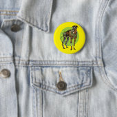 Greyhound Dog Cyborg Design Ronde Button 5,7 Cm (In situ)