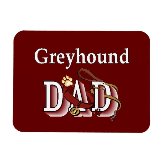 Greyhound Dog Dad Magneet (Horizontaal)