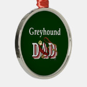 Greyhound Dog Dad Metalen Ornament (Rechts)