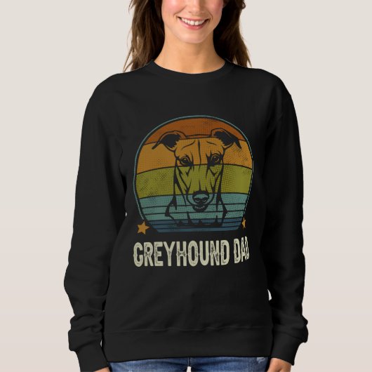 Greyhound Dog Dad Vintage Fathers Day Trui (Voorkant)