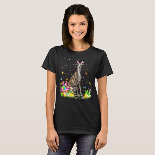 Greyhound Dog Easter Egg Hunting Greyhound Easter T-shirt (Voorkant volledig)