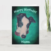 Greyhound Dog Face Persoonlijk Birthday Kaart (Voorkant)