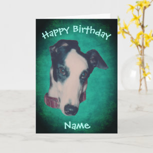 Greyhound Dog Face Persoonlijk Birthday Kaart