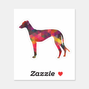 Greyhound Dog Geometric Pattern Silhouette Multi Sticker