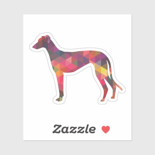 Greyhound Dog Geometric Pattern Silhouette Multi Sticker (Vel)
