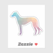 Greyhound Dog Geometric Pattern Silhouette Pastel Sticker (Vel)