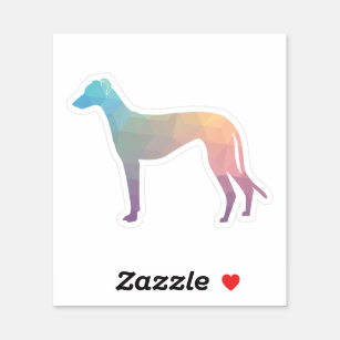 Greyhound Dog Geometric Pattern Silhouette Pastel Sticker