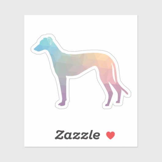 Greyhound Dog Geometric Pattern Silhouette Pastel Sticker (Vel)