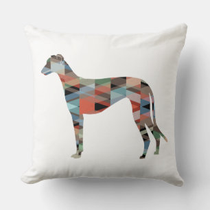 Greyhound Dog Geometric Pattern Silhouette Pset Kussen