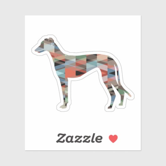 Greyhound Dog Geometric Pattern Silhouette Pset Sticker (Vel)