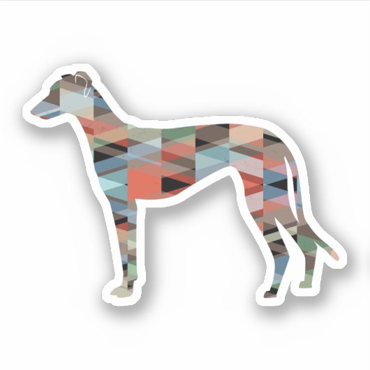 Greyhound Dog Geometric Pattern Silhouette Pset Sticker (Voorkant)