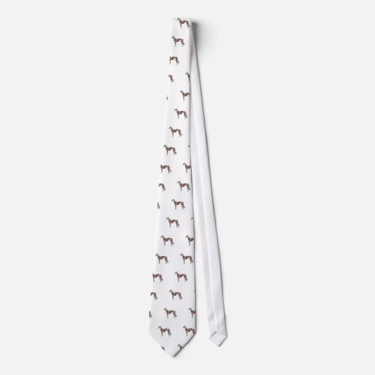 Greyhound Dog Geometric Pattern Silhouette Pset Stropdas (Voorkant)