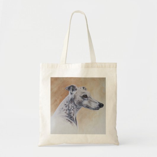 Greyhound Dog Geschilderd in Waterverf Tote Bag (Voorkant)