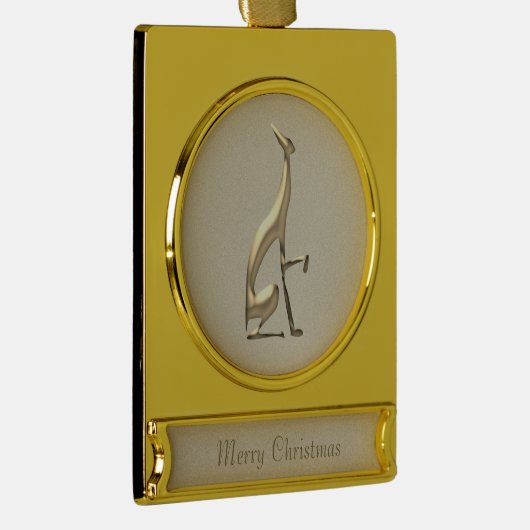 Greyhound Dog Gold Verguld Banner Ornament (Rechts)