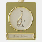 Greyhound Dog Gold Verguld Banner Ornament (Voorkant)
