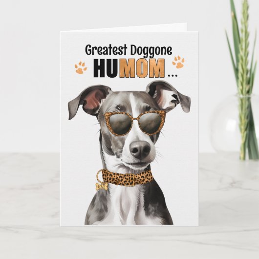 Greyhound Dog Greatest HuMOM Moederdag Feestdagen Kaart (Voorkant)