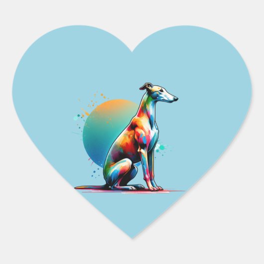 Greyhound Dog Hart Sticker (Voorkant)