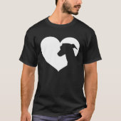 Greyhound Dog Heart Silhouette  Greyhound T-shirt (Voorkant)