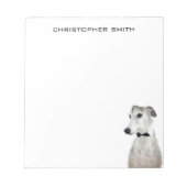 Greyhound Dog in Bow Stropdas Notitieblok (Voorkant)