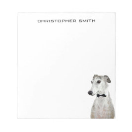 Greyhound Dog in Bow Stropdas Notitieblok
