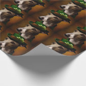 Greyhound Dog in St. Patrick's Day Dress Cadeaupapier (Hoek)