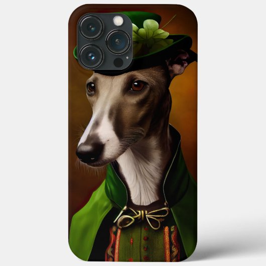 Greyhound Dog in St. Patrick's Day Dress Case-Mate iPhone Case (Achterkant)