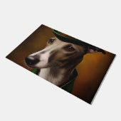 Greyhound Dog in St. Patrick's Day Dress Deurmat (Schuin)
