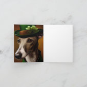 Greyhound Dog in St. Patrick's Day Dress Kaart (Binnen)