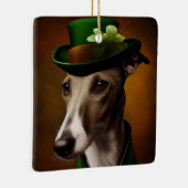 Greyhound Dog in St. Patrick's Day Dress Keramisch Ornament (Rechts)