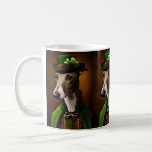Greyhound Dog in St. Patrick's Day Dress Koffiemok