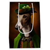 Greyhound Dog in St. Patrick's Day Dress Medium Cadeauzakje (Achterkant)