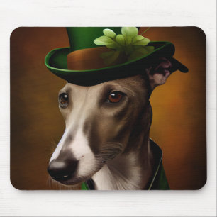 Greyhound Dog in St. Patrick's Day Dress Muismat